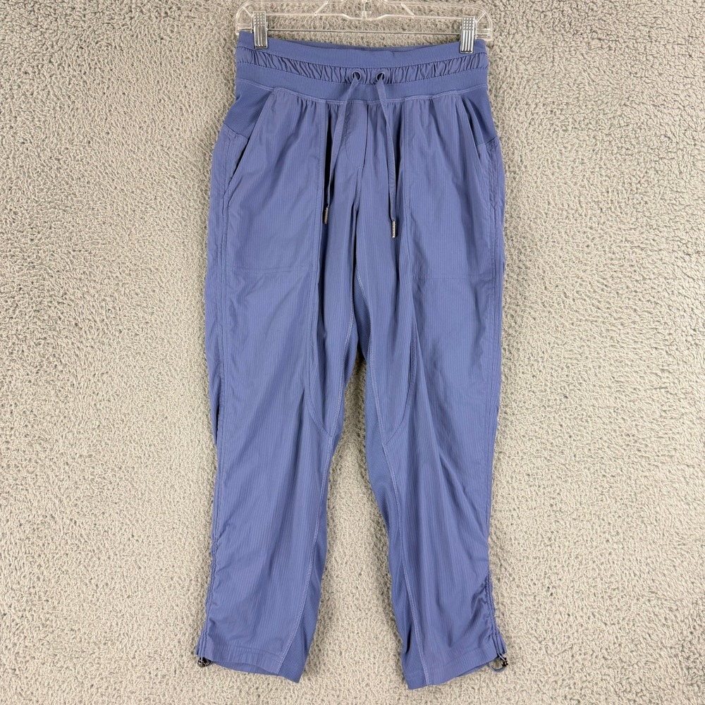 Lululemon Dance Studio Crop Pants Womens 4 Pitch Blue Mid Rise Swift Drawstring